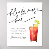 EVERLEIGH Bloody Mary Bar Bord Sign Poster (Voorkant)