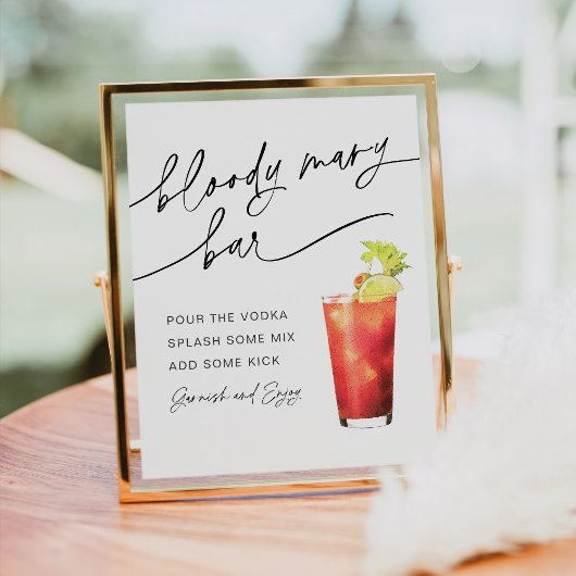 EVERLEIGH Bloody Mary Bar Bord Sign Poster