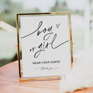 EVERLEIGH Boy or Girl Gender Game Sign Poster