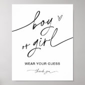 EVERLEIGH Boy or Girl Gender Game Sign Poster (Voorkant)