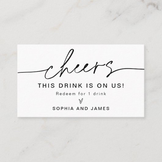 EVERLEIGH bruiloft Deze Drink is op ons ticket Kaa (Voorkant)