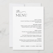 EVERLEIGH Bruiloft Diner Menu 5x7 Kaart (Voorkant)