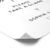 EVERLEIGH Champagne Wedding Sign Poster (Hoek)