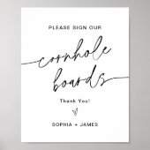 EVERLEIGH Cornhole Boards Guest Book Sign Poster (Voorkant)