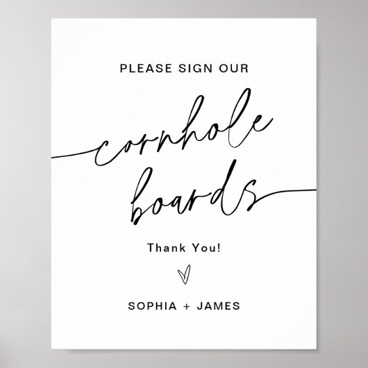 EVERLEIGH Cornhole Boards Guest Book Sign Poster (Voorkant)