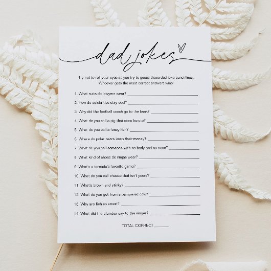 EVERLEIGH Dad Jokes Baby shower Game Kaart