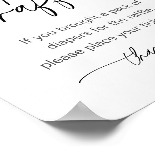 EVERLEIGH Diaper Baby shower Game Sign Poster (Hoek)