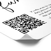 EVERLEIGH Diaper Fund QR Code Baby shower Sign Poster (Hoek)