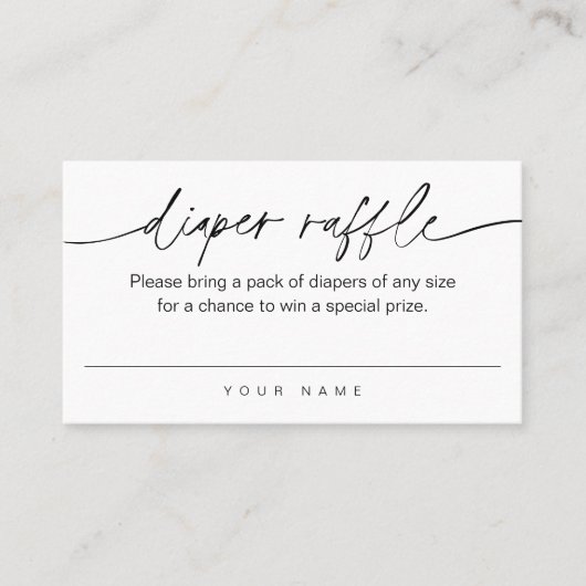 EVERLEIGH Diaper Raffle Ticket Kaart (Voorkant)