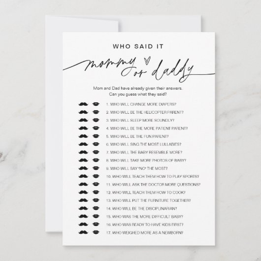 EVERLEIGH die zei dat mama papa Baby speelde Kaart (Voorkant)