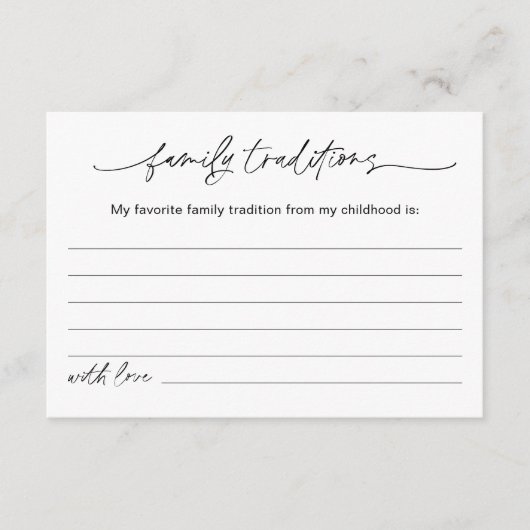 EVERLEIGH Familie Traditions Baby shower Kaart (Voorkant)