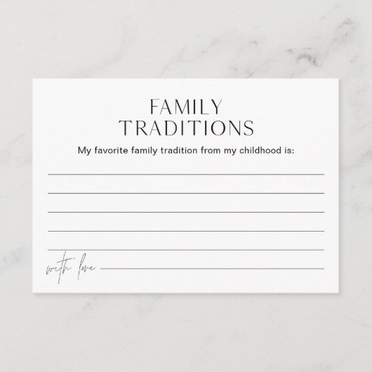 EVERLEIGH Familie Traditions Baby shower Kaart (Voorkant)