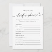 EVERLEIGH Finish the Bride's Bachelorette Game Kaart (Voorkant)