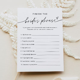 EVERLEIGH Finish the Bride's Bachelorette Game Kaart