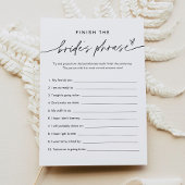 EVERLEIGH Finish the Bride's Bachelorette Game Kaart