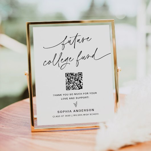 EVERLEIGH Future College Fund Venmo Sign Poster