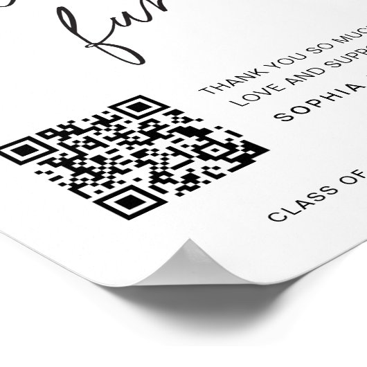 EVERLEIGH Graduation College Fund Venmo Sign Poster (Hoek)