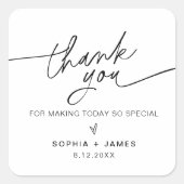 EVERLEIGH Hartelijk dank voor het huwelijk tussen  Vierkante Sticker (Voorkant)