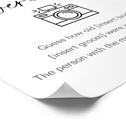 EVERLEIGH Hoe oud waren ze Bruidsfeest Gamebord Poster (Hoek)