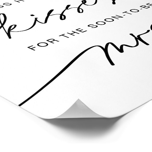 EVERLEIGH Hoeveel Kusjes Bruidsfeest Spel Poster (Hoek)