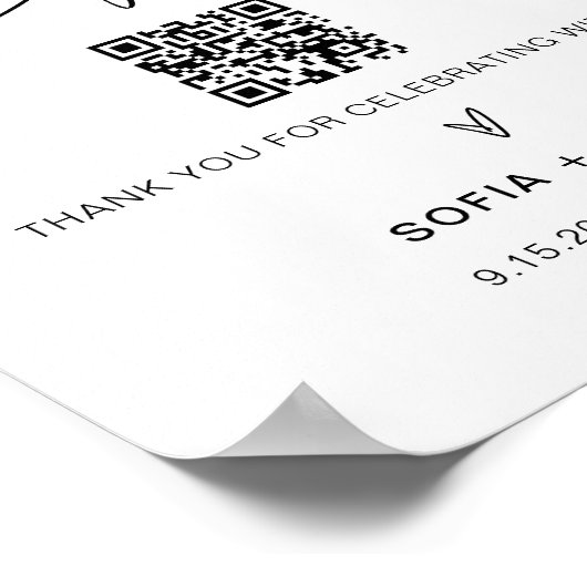 EVERLEIGH Honeymoon Fund Wedding Sign Poster (Hoek)