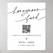 EVERLEIGH Honeymoon Fund Wedding Sign Poster (Voorkant)