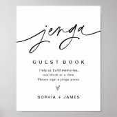 EVERLEIGH Jenga Guest Book Weddenschap Poster (Voorkant)
