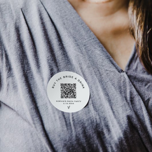 EVERLEIGH koopt de Bride A Drink Bachelorette QR Ronde Sticker
