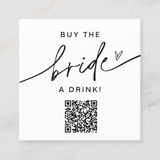 EVERLEIGH koopt de Bride een Kaart van de Drink Ba Vierkante Visitekaartje (Voorkant)