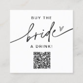 EVERLEIGH koopt de Bride een Kaart van de Drink Ba Vierkante Visitekaartje (Achterkant)