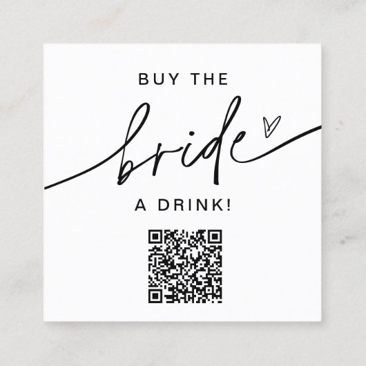 EVERLEIGH koopt de Bride een Kaart van de Drink Ba Vierkante Visitekaartje (Achterkant)