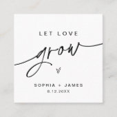 EVERLEIGH Let Love Grow Wedding Plant Favor Kaart Vierkante Visitekaartje (Voorkant)