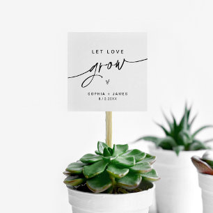 EVERLEIGH Let Love Grow Wedding Plant Favor Kaart Vierkante Visitekaartje