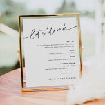 EVERLEIGH Let's Drink Wedding Bar Sign Poster<br><div class="desc">Everleigh Collectie - een verbluffend en minimalistisch collectie met een modern lettertype voor kalligrafie dat zowel chic als stijlvol is. Dit collectie biedt een tijdloos en elegant ontwerp dat perfect is voor elke gebeurtenis, van bruiloften tot baby showers en alles daartussen. Beleef de elegantie en verfijning van het Collectie van...</div>