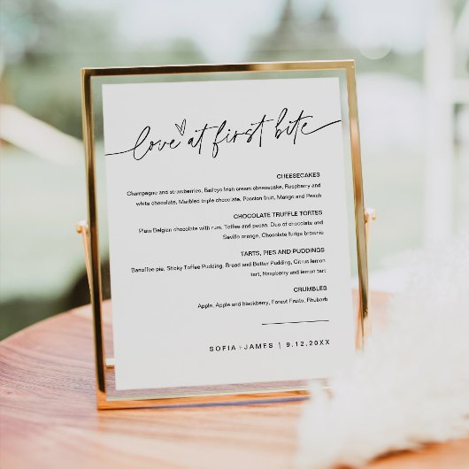 EVERLEIGH Liefde Op Het Eerste Beet Nagerecht Bord Poster