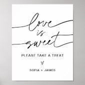 EVERLEIGH Love is Sweet Weddenschap Favors Sign Poster (Voorkant)