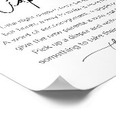 EVERLEIGH Luiers voor 's Avonds Baby Shower Bord Poster (Hoek)