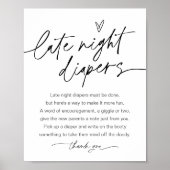 EVERLEIGH Luiers voor 's Avonds Baby Shower Bord Poster (Voorkant)