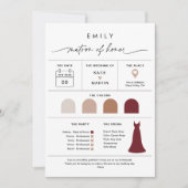 EVERLEIGH Matron of Honor Bridal Party Info Card Kaart (Voorkant)