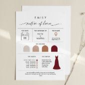 EVERLEIGH Matron of Honor Bridal Party Info Card Kaart