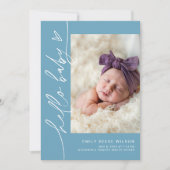 EVERLEIGH Minimalist Baby Blue Geboorte Aankondigi Kaart (Voorkant)