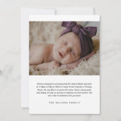 EVERLEIGH Minimalist Baby Girl Aankondiging geboor (Achterkant)