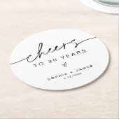 EVERLEIGH Minimalist juicht 30 jaar Ronde Kartonnen Onderzetter (Gebogen)