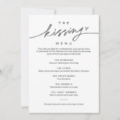 EVERLEIGH Minimalist Kissing Menu Weddenschap Kaart (Voorkant)