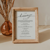 EVERLEIGH Minimalist Kissing Menu Weddenschap Kaart