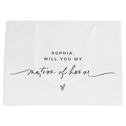 EVERLEIGH Minimalist Matron of Honor Gift Bag Groot Cadeauzakje (Voorkant)