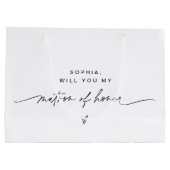 EVERLEIGH Minimalist Matron of Honor Gift Bag Groot Cadeauzakje (Achterkant)