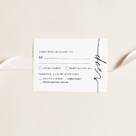 EVERLEIGH Minimalist RSVP Wedding Response Kaart
