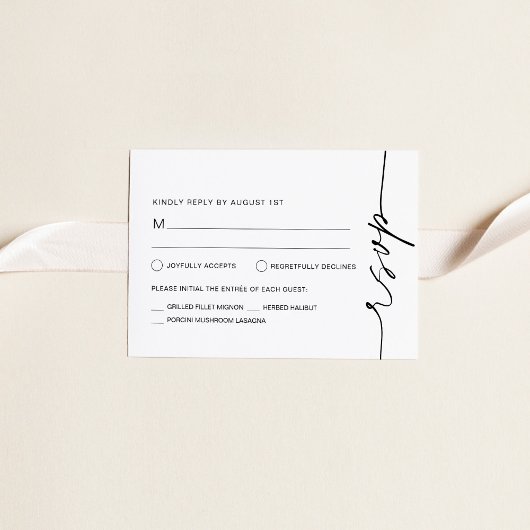 EVERLEIGH Minimalist RSVP Wedding Response Kaart