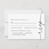 EVERLEIGH Minimalist RSVP Wedding Response Kaart (Voorkant)